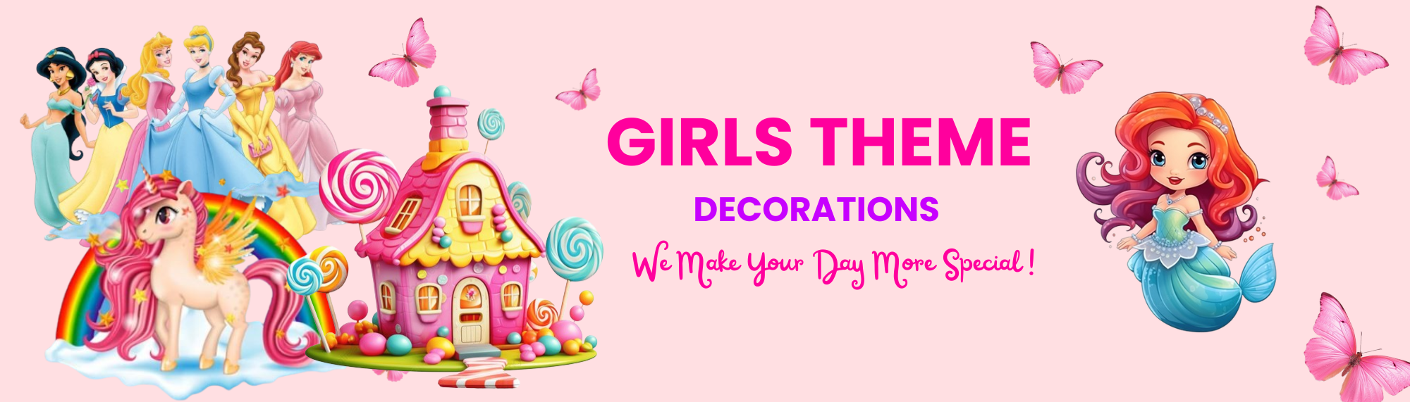 Girl theme birthday decoration