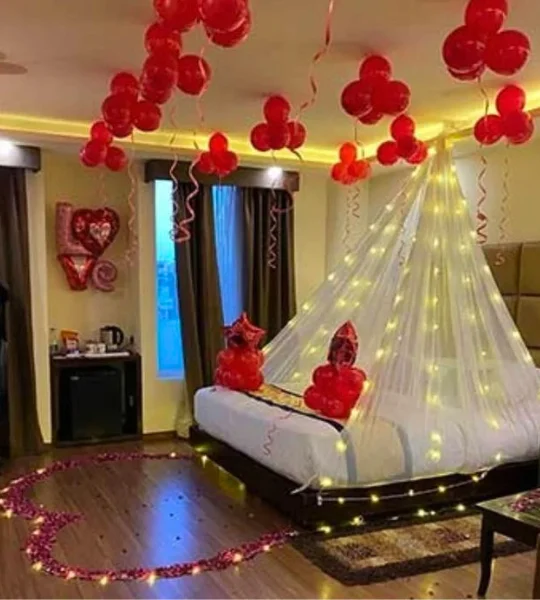 beautiful room decoration for just married couple