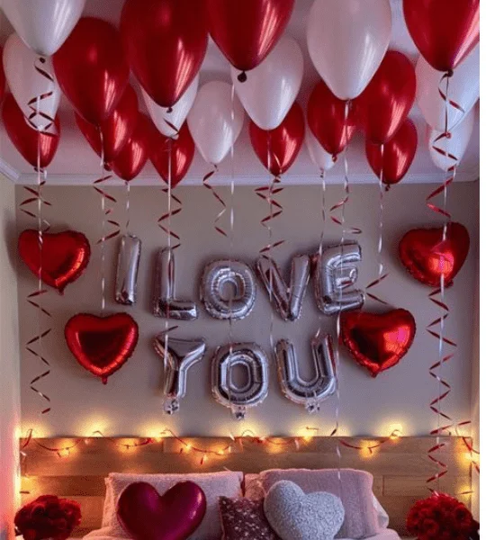 romantic just married room decoration
