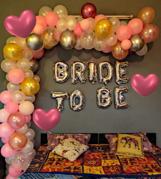 trending balloon arch Bride to be decor