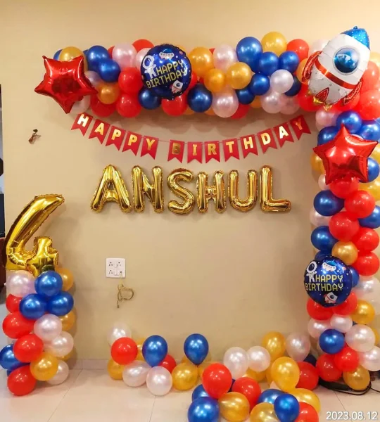Boy space theme birthday decoration